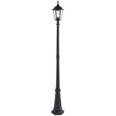 Außen Pfosten Laterne Pollerleuchte matt schwarz & Glas 2180 mm hoch Gartenlampe