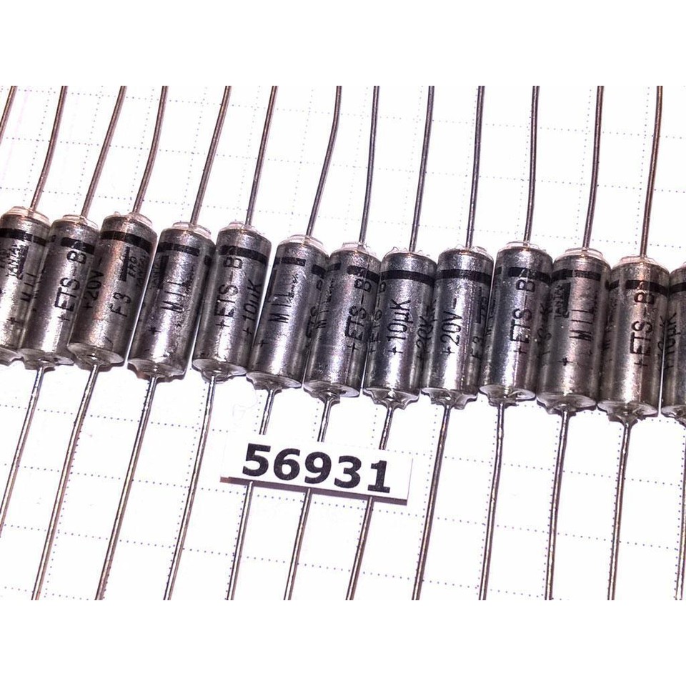Capacitor 100uF 10V 20% 8x17 Roederstein MIL-ETS CS13 Tantalum Axial 125C x2pcs