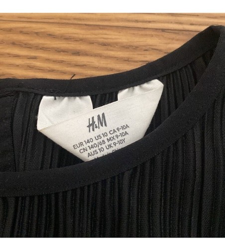 H&M Girl Black Pleated Jumpsuit Romper Size 10 - Picture 4 of 6