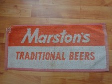 Vintage Marston's Traditionelle Bier Bar Towel Pub Bierhandtuch Breweriana