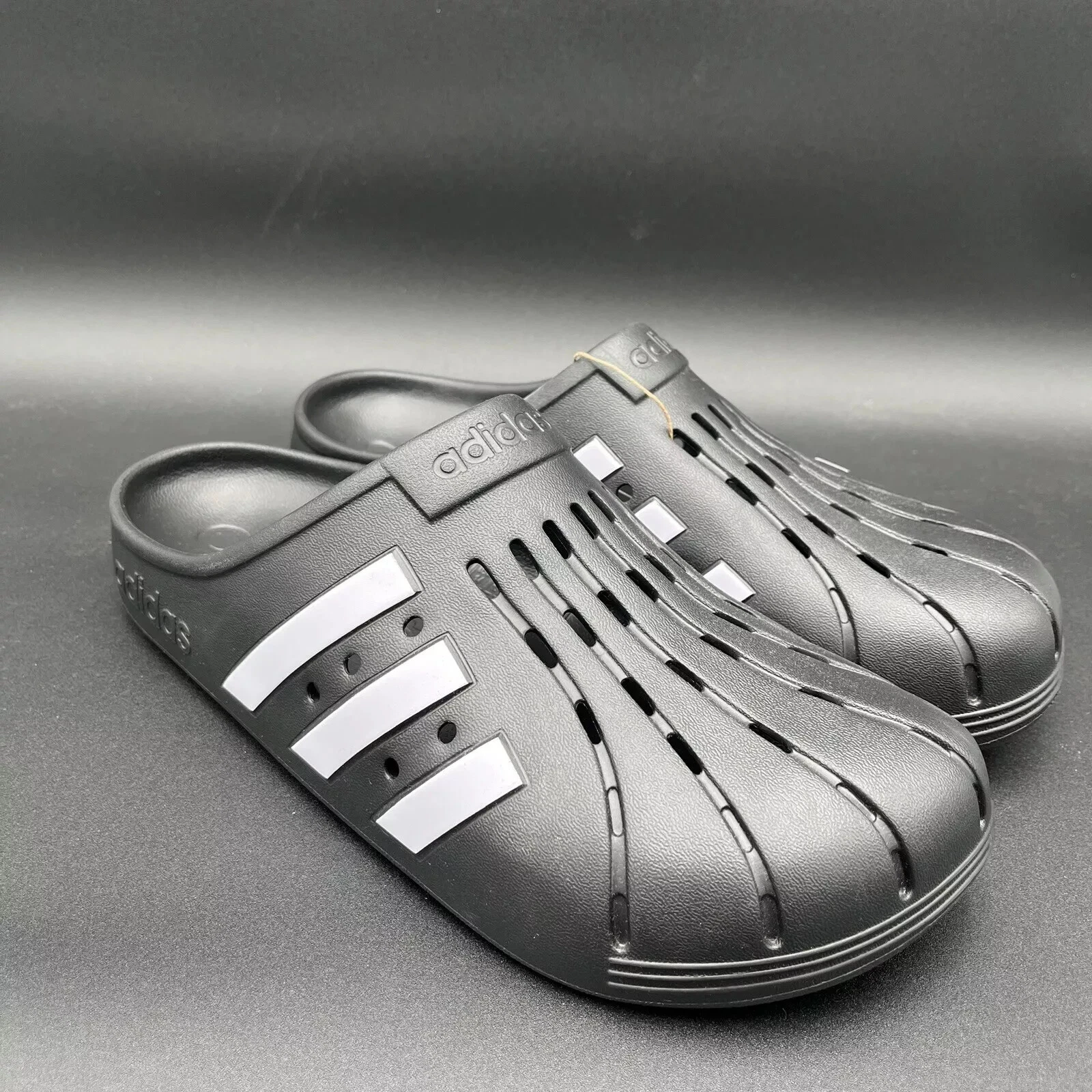 Adidas Adilette Zoccoli Nero Bianco Nero Slip On GZ5886 Sandali Uomo Mule