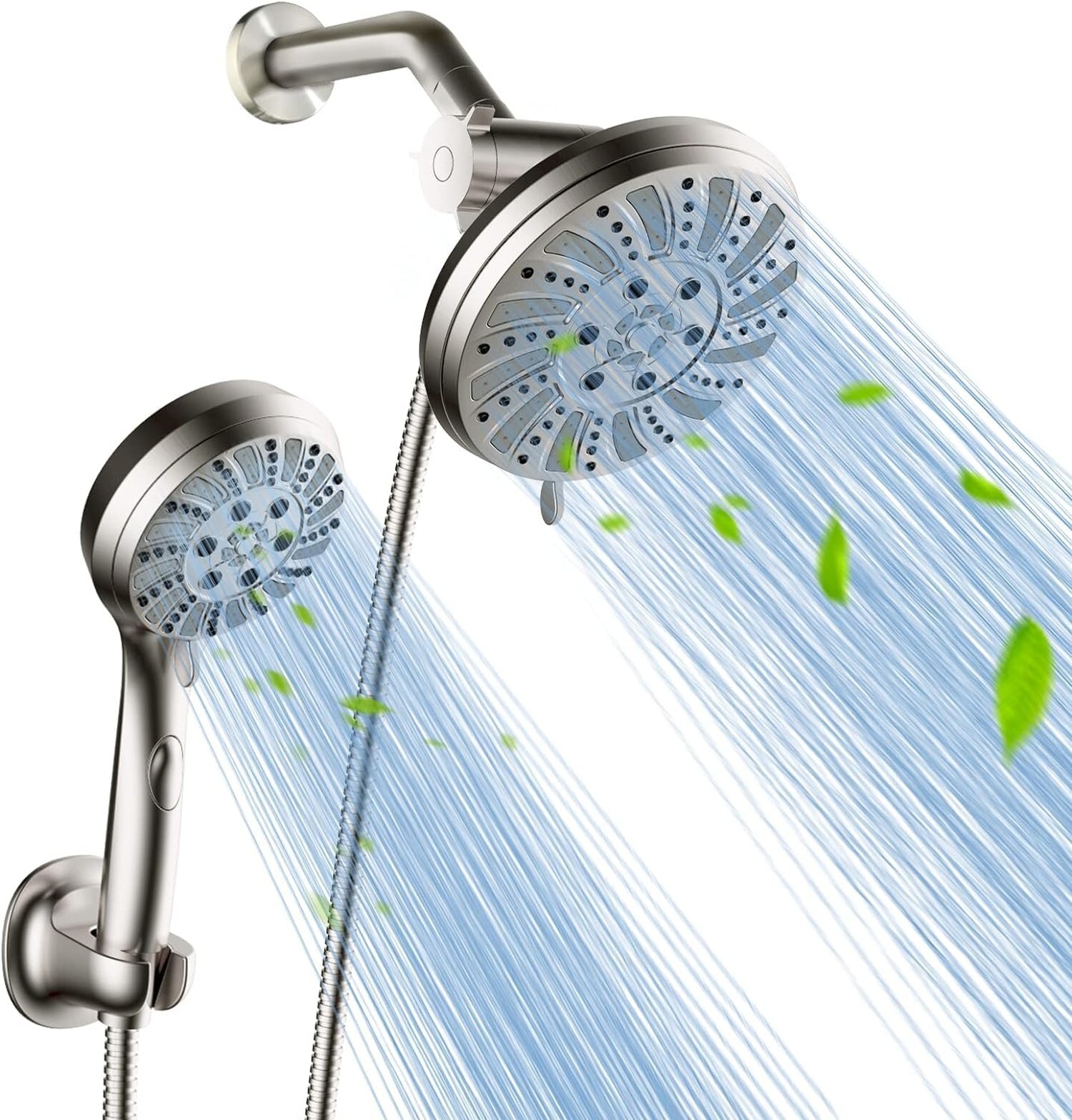 Watersong 6-Setting Shower Head and Handheld Spray Combo with Hose