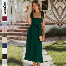 Elegant Women braces Skirt Gown Clubwear Bridesmaid dress senior evening Dress