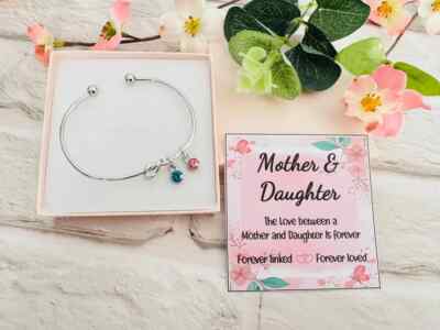 Personalisierte Muttertagsgeschenke, zwei Geburtssteine Knoten Armband, Geschenk für Mama