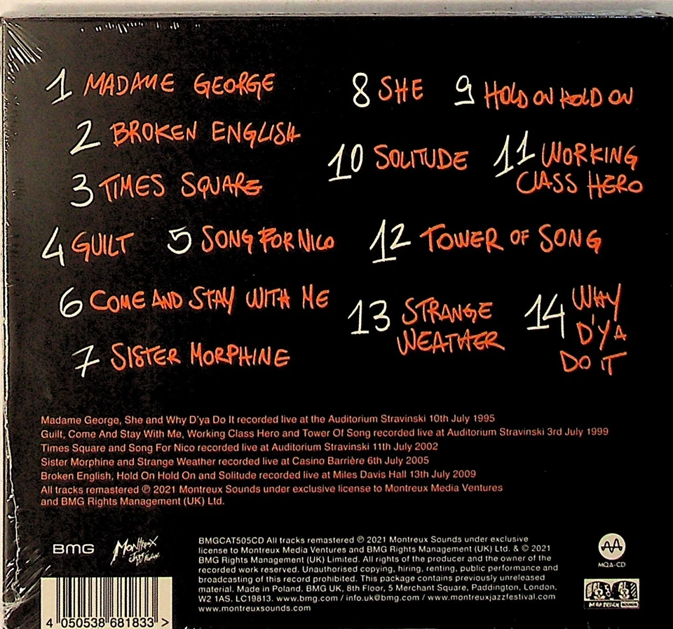 Marianne Faithfull -The Montreux Years Digibook CD -NEW (2021) Remastered/Live  - Image 2 of 2