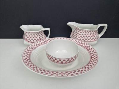 ADAMS VICTORIA PINK SHAMROCK Sauciere Milchkännchen Zuckerdose Gemüseschale