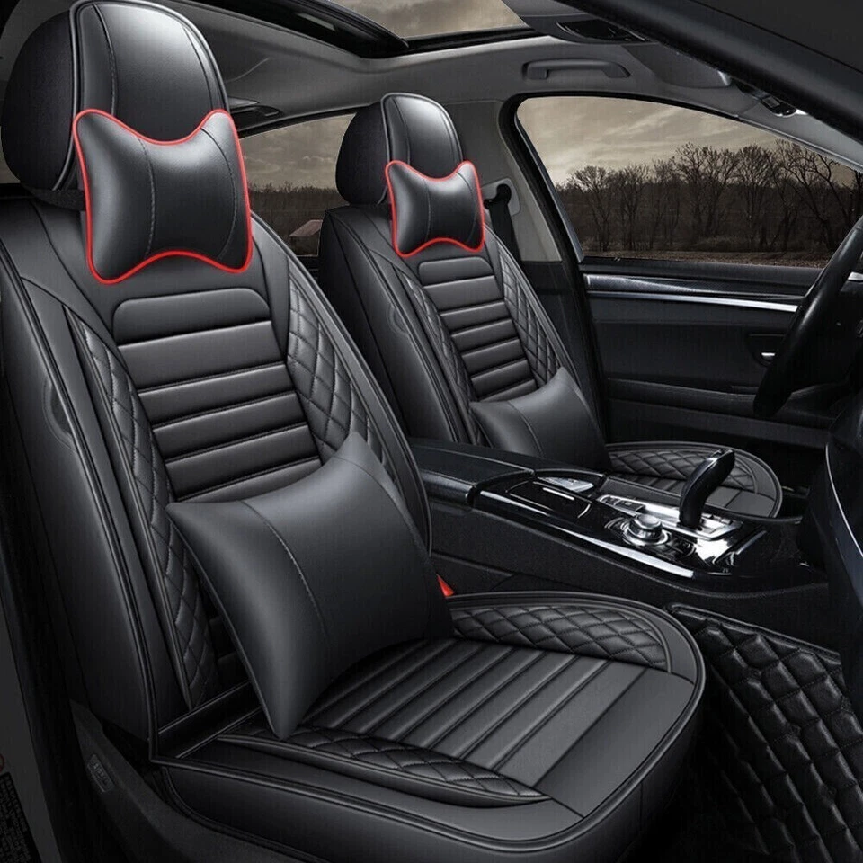 Juego completo de funda de asiento de auto de cuero PU para Honda Accord/Civic/CR-V/claridad/Insight Foto 3 de 4