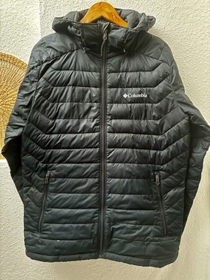 Columbia Herren Steppjacke mit Kapuze, Reißverschluss, Schwarz Gr. M Outdoor