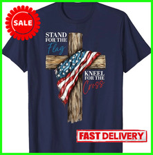 Stand for the Flag Kneel for the Cross Patriotic Faith T-Shirt HPT689