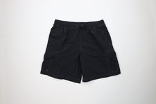 Vtg Columbia Mens Large Faded Spell Out Belted Lined Trekking Cargo Shorts Black