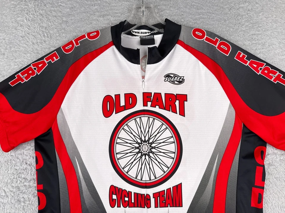 Camiseta de ciclismo Saurez adulto grande vermelha preta velha equipe de ciclismo peido 1/2 zíper poli - Imagem 4 de 4