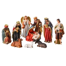Christmas Family Decoration, 11 pcs Nativity Scene Decoration, Resin Craft Ba...