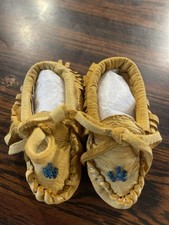 Hand Beaded Baby Infant Leather Moccasins