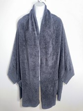 Barefoot Dreams Cozychic Ultra Lite Blanket Wrap Cardigan Carbon Women L/XL
