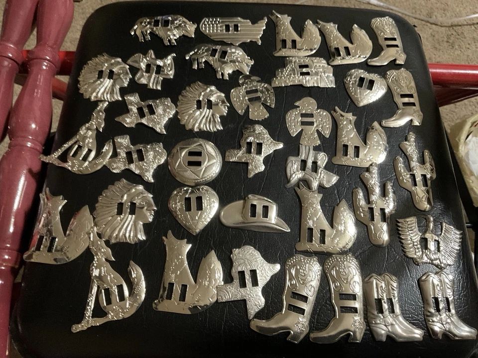 Conchos Plateado Ranurado para Cuero Artesanía Cinturones Bufandas Monederos y 36 Piezas Nuevo Foto 4 de 4