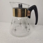 Vintage Pyrex Corning 1960s Atomic Star Burst 4 Cup Coffee Pot Carafe Heatproof