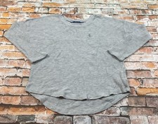 Polo Ralph Lauren Shirt Youth 7 Small Gray Pullover Waffle Knit Pony Logo Boys