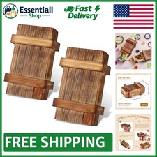 2-Piece Wooden Puzzle Box Set for Adults - Secret Compartment Gift Challenge