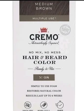 Cremo Hair & Beard Color Medium Brown 2.7 fl oz Single Pack New 08