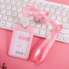 1- PCS Waterproof ID Badge Holder Hard Plastic Card Case Slim Lanyard Protector