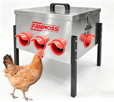 50Lb Automatic Chicken Feeder, 8 Ports No Waste Chicken Feeder with Locking Lid,