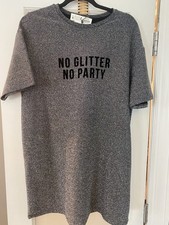 Zara Silver & Black No Glitter No Party Theme Mini Party dress MEDIUM