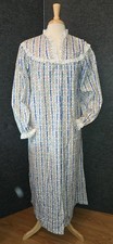 Lanz of Salzburg 50" Nightgown M Tyrolean Flannel Blue  Red Hearts Cottage NWOT