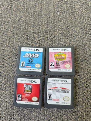 Nintendo DS Game Lot (4) Tested~Mario Kart, Guitar Hero On Tour Decades, & More