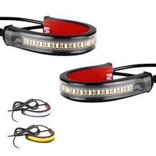 2PCS Motorcycle LED Turn Signal Light Flexible Switchback Fork DRL New