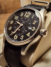 HAMILTON Khaki Officer Automatic 44mm Large Case Watch Bold Numerals Men