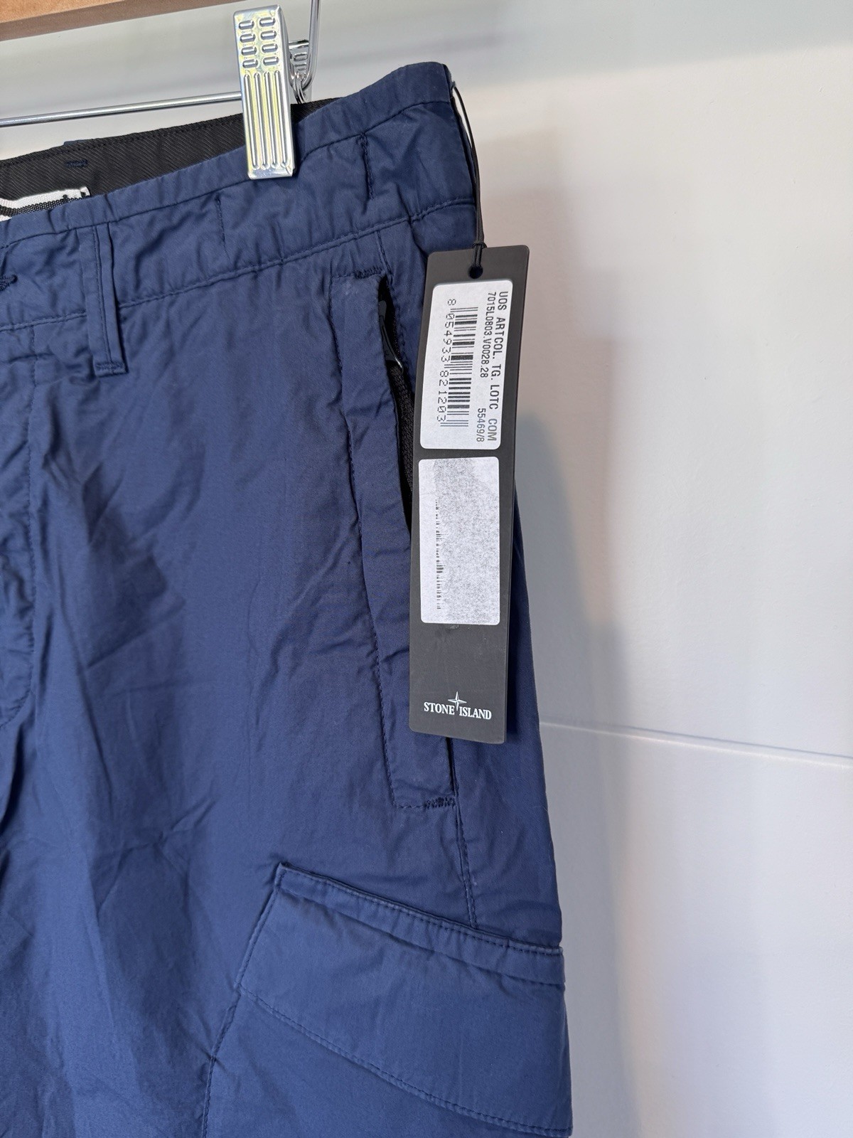 Stone Island Mens Navy Blue Bermuda Cargo Shorts Size 30 Type RE (fits 28-30) thumbnail 5