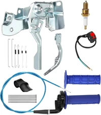 Throttle Linkage Control Assembly and 7/8" Mini Bike Throttle Kit Compatible wi