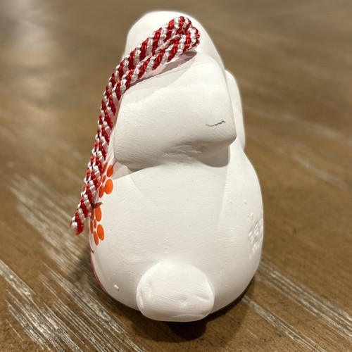 Japanese Rabbit Clay Bell Dorei Tsuchi-Suzu Ceramic Doll Zodiac Amulet Charm - Picture 9 of 17
