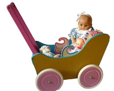 4xBaby/Krappel/Spielpuppen 1xZapf Holzpuppenwagen hübsche Vintage Puppen  1980