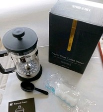 Glass & Stainless Steel French Press Coffee Maker & Accessories 600ML Free P&P 