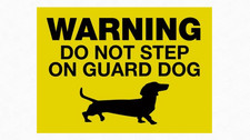 Warning Guard Dog Dachshund Magnet / Doxie Dogs Magnets / Sign Kitchen Gift