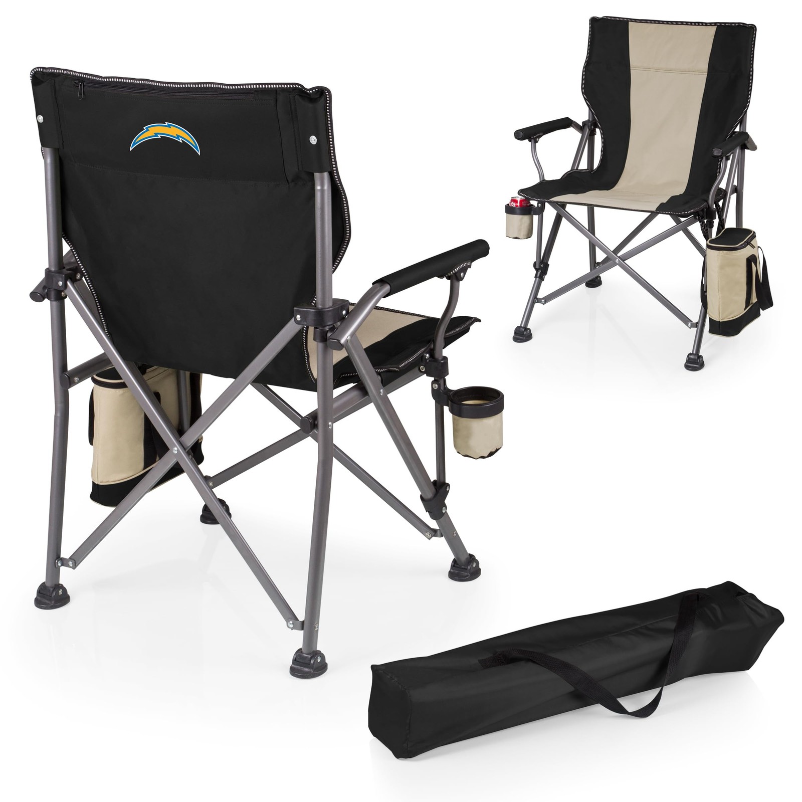 Silla plegable Picnic Time NFL Los Angeles Chargers con enfriador - negra