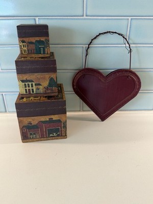 Lang Bob's Boxes Stacking Nesting Primitive Country Decorative Boxes
