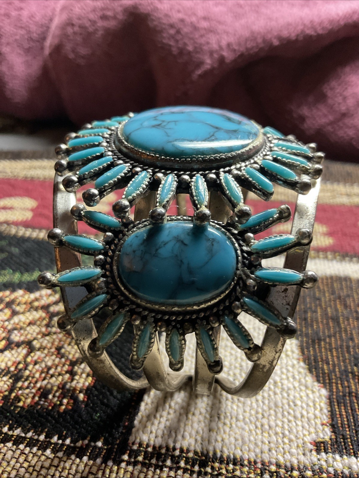 Native Preowned Turquoise Bracelet Silver & Steel… - image 14