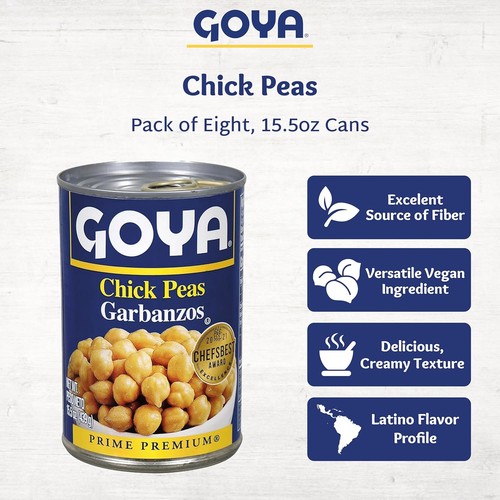 Goya Foods Ceci, Fagioli Garbanzo, 15,5 once (Confezione da 8) - Foto 3 di 6