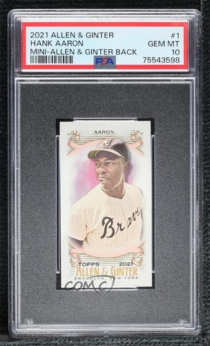 2021 Topps Allen & Ginter's Mini A&G Back Hank Aaron #1 PSA 10 GEM MT HOF - Picture 1 of 4