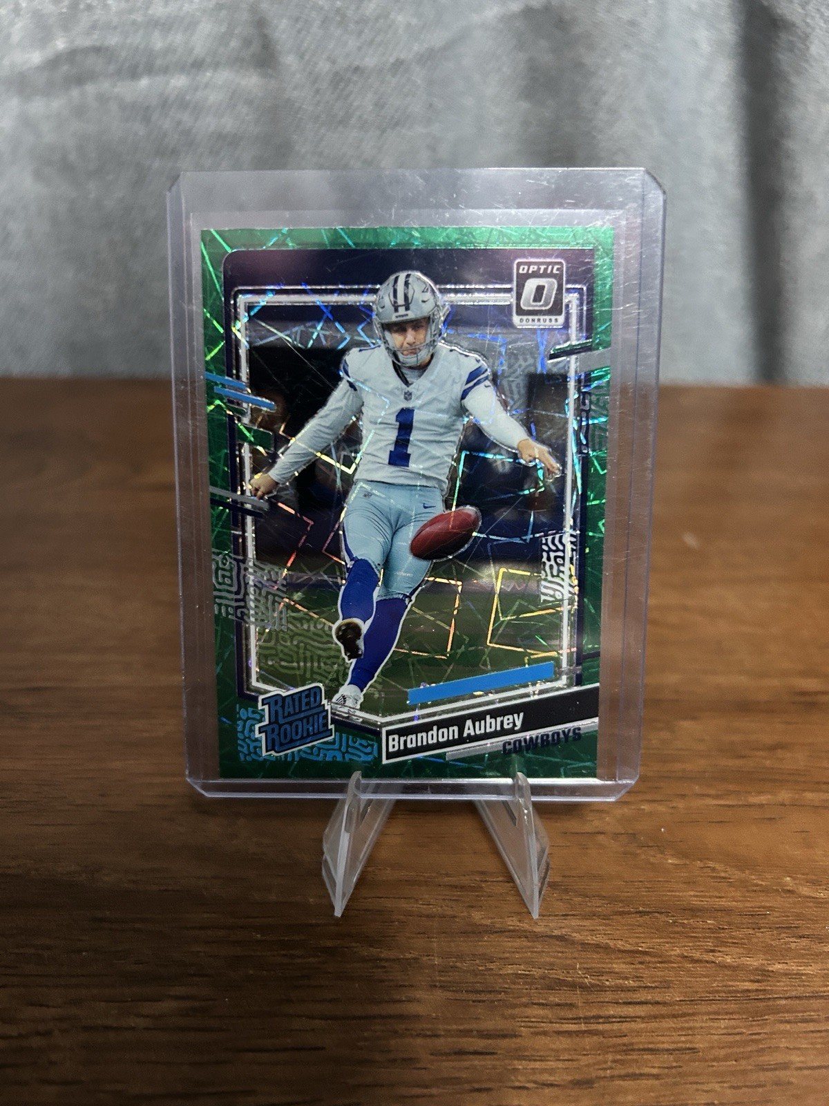 2023 Panini Donruss Optic -Rated Rookie Brandon Aubrey #226 Green Velocity Prizm