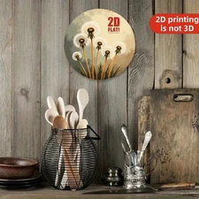 Vintage Dandelion Round Aluminum Wall Decor for Home Cafe Bar