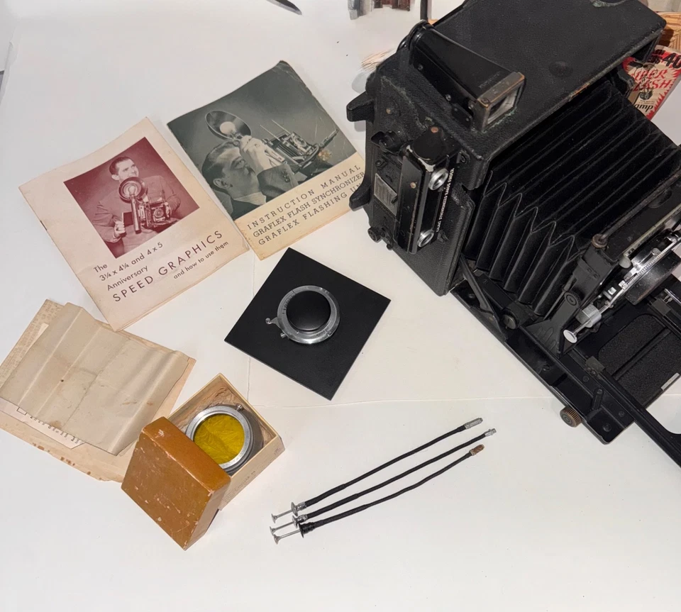 Винтажный Graflex скорость графическая камера и оценка комплект редкая изящный! Винтаж - Изображение 2 из 4
