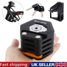 Folding Bike Chain Lock, Heavy Duty Alloy Steel, Foldable Lock with Mount NEW