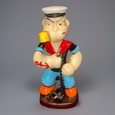 Vintage Cast Iron Popeye the Sailor Man with Ships Anchor 5.9 Inches