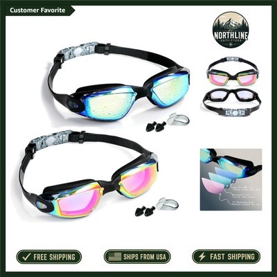 Clear Vision Swim Goggles - 2 Pack with Anti-Fog Coating & UV Shield Protection
