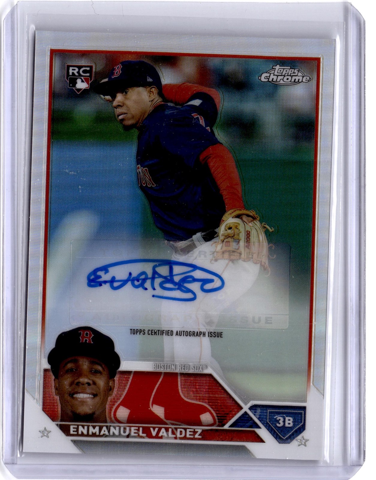 2023 Topps Chrome Update Enmanuel Valdez Refractor #/499 Auto Boston Red Sox