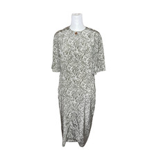 Vtg 90s Liz Claiborne Dress Size 8 Green Abstract Tropical Resort Botanical Boho