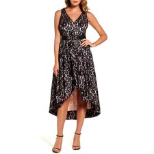 Anthropologie 6 Eliza J Lace High Low Midi Dress $248 Sleeveless Black NEW!
